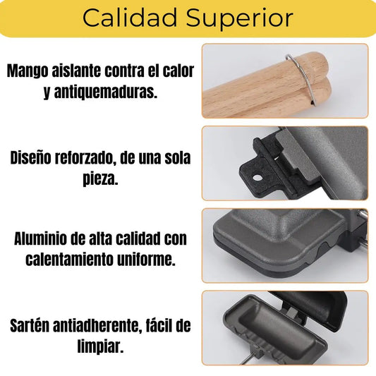 Toast Pro™ Sandwichera multifunción antiadherente de doble cara