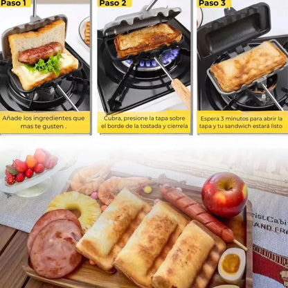 Toast Pro™ Sandwichera multifunción antiadherente de doble cara