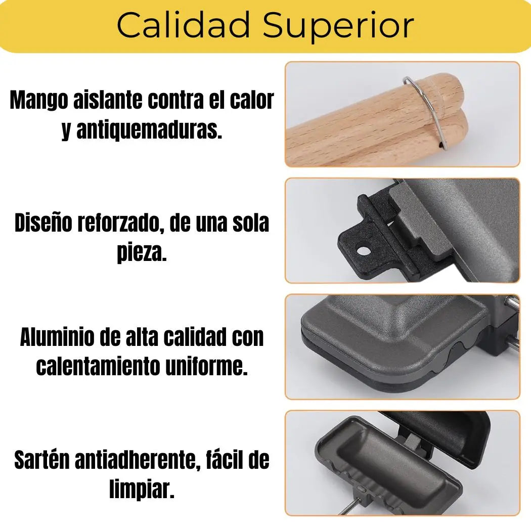 Toast Pro™ Sandwichera multifunción antiadherente de doble cara